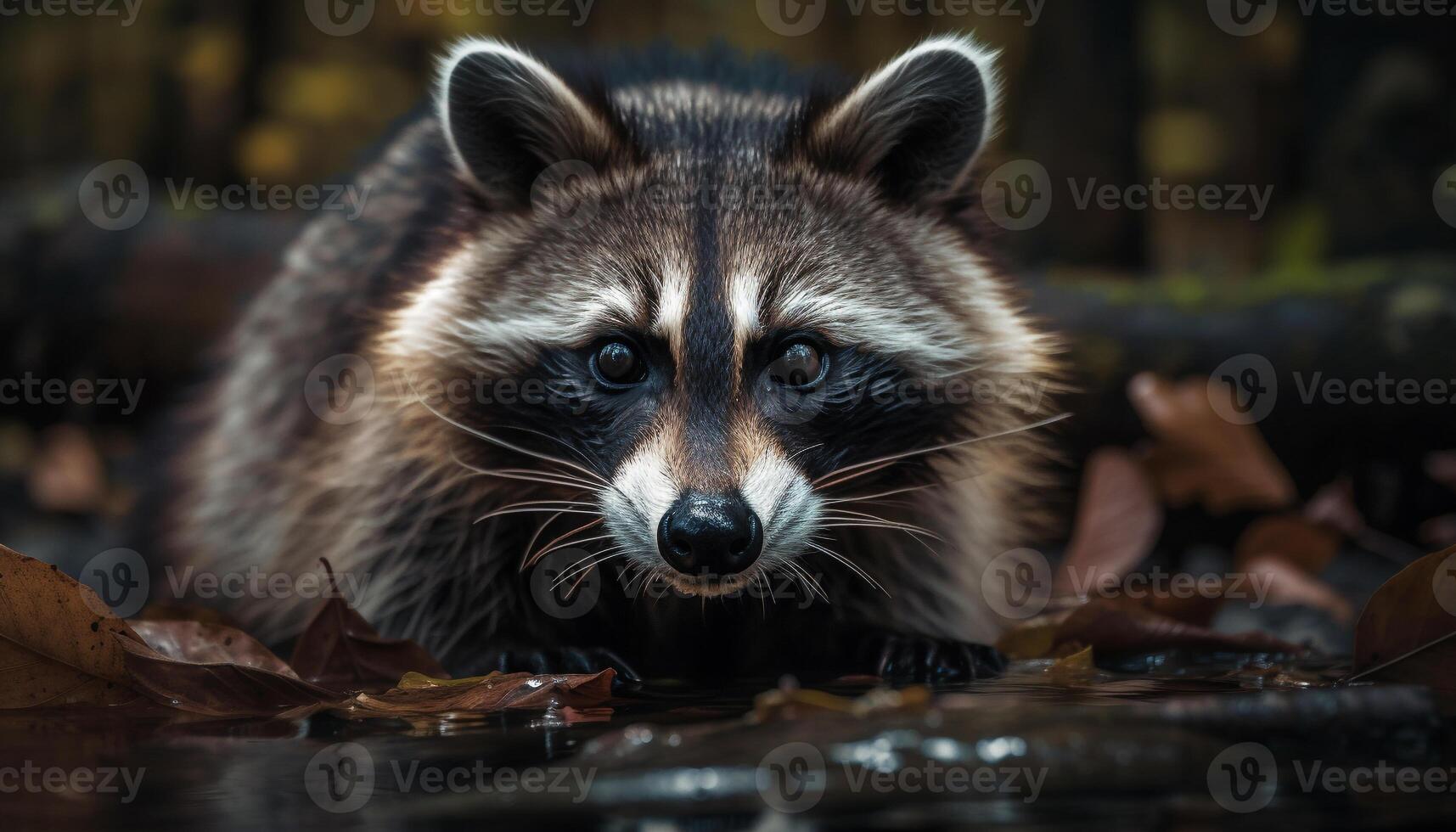 Red fox looking, alert in winter forest generated by AI photo