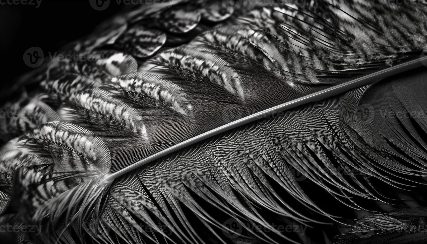 Soft feather texture in elegant peacock tail generated by AI photo