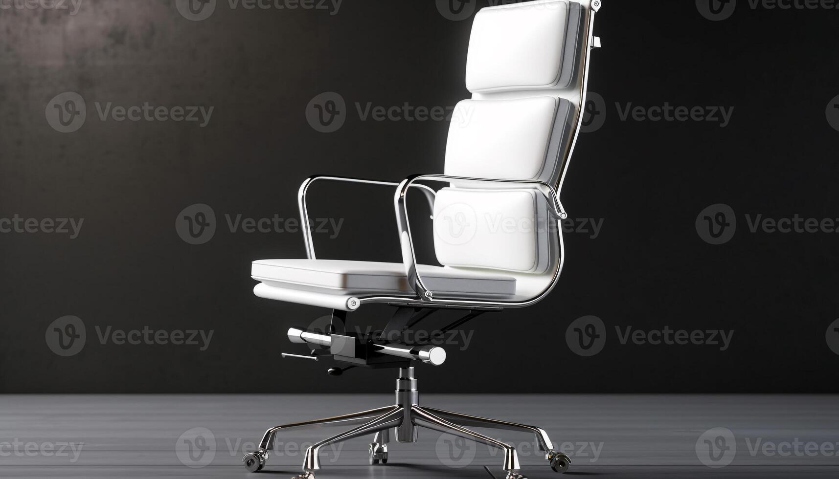 Empty modern office, comfortable armchair, leather elegance generated by AI photo
