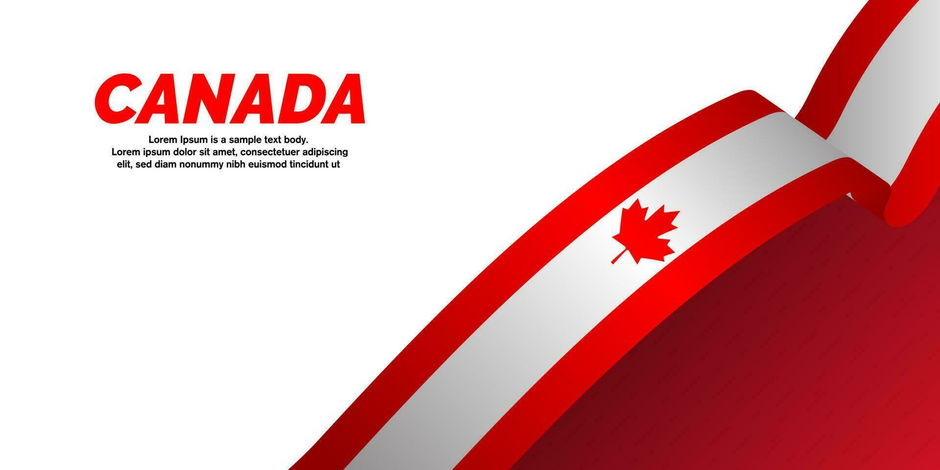 Realistic Canadian Flag Banner on white and gradient Background. Vector Illustration. EPS 10