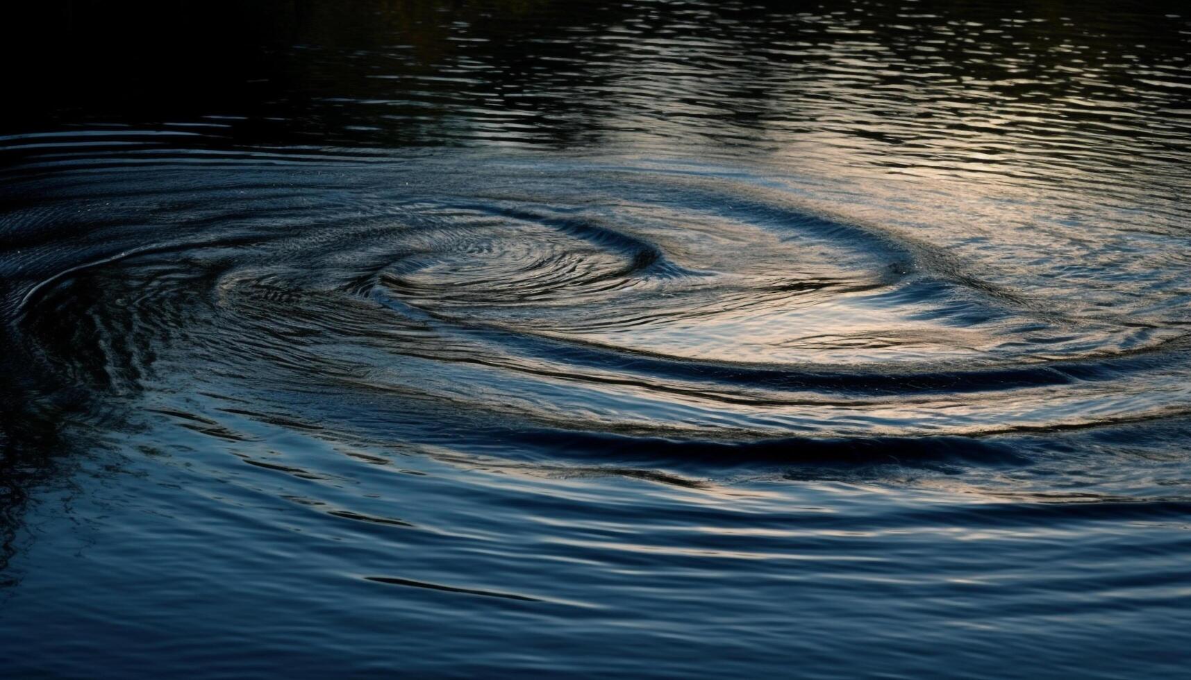 Blue wave rippled, reflecting nature beauty silently generated by AI photo