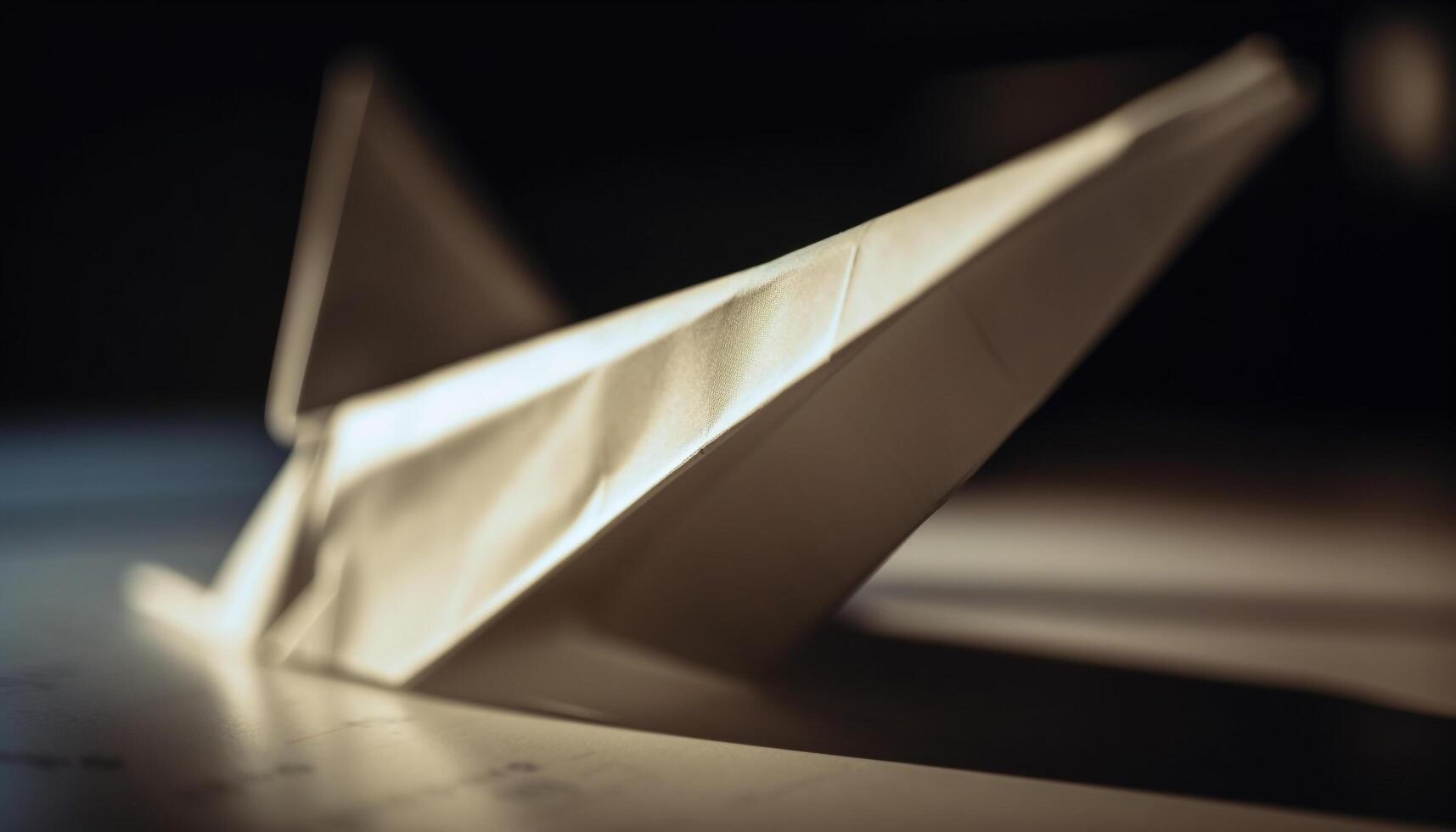 Origami sailboat floating on water, yacht style luxury generated by AI photo