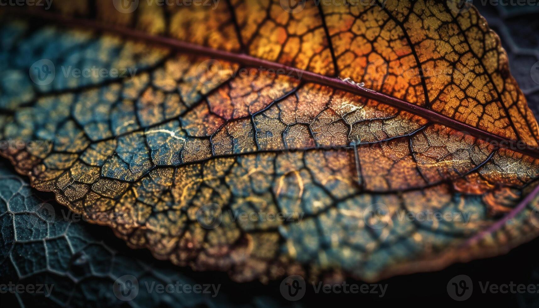 Vibrant autumn leaf displays stunning natural beauty generated by AI photo