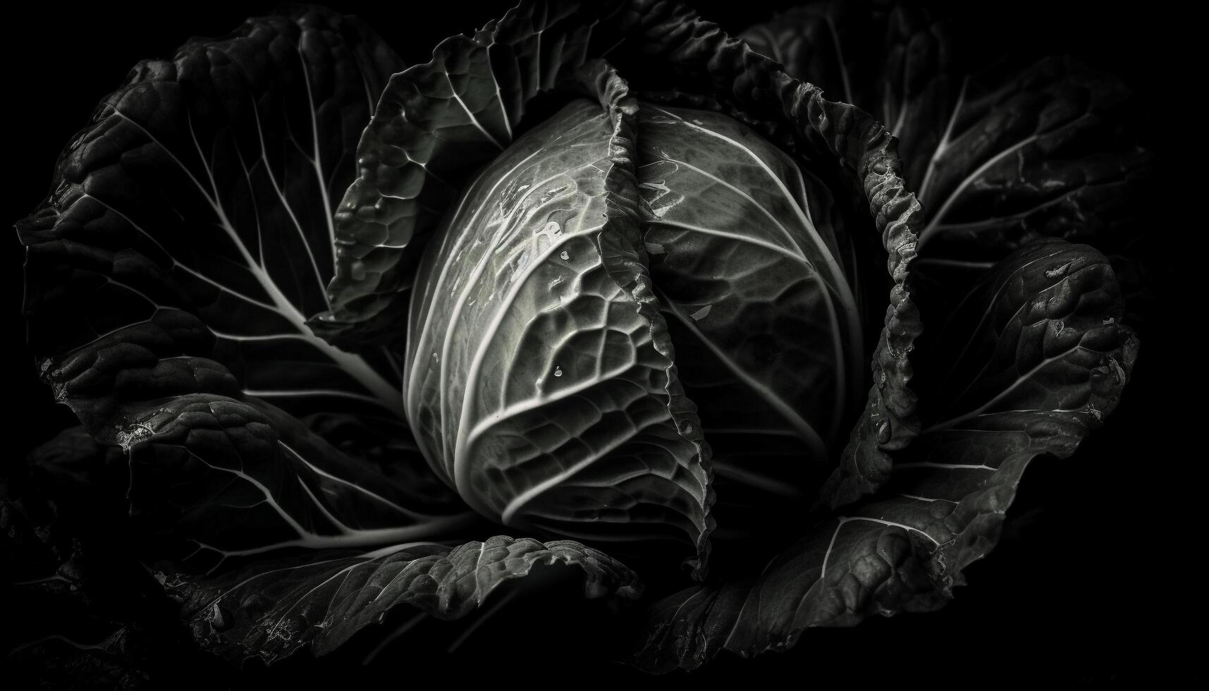 Freshly grown kale in vegetable garden, healthy meal generated by AI photo