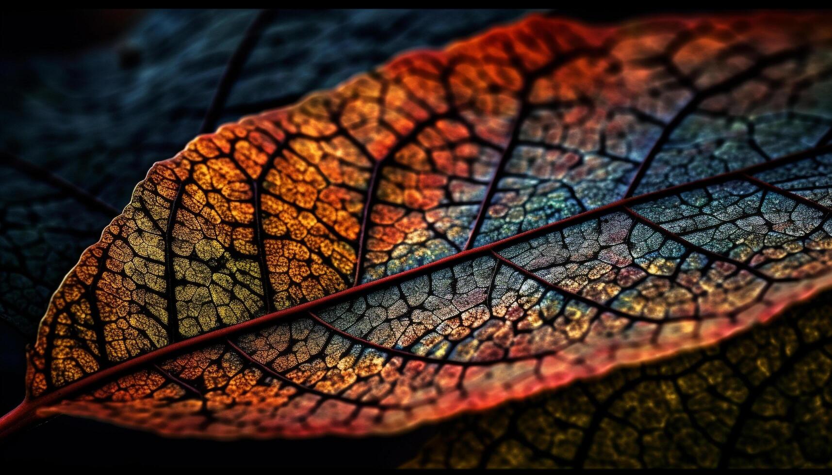 vibrante colores de otoño hojas en bosque piso generado por ai foto