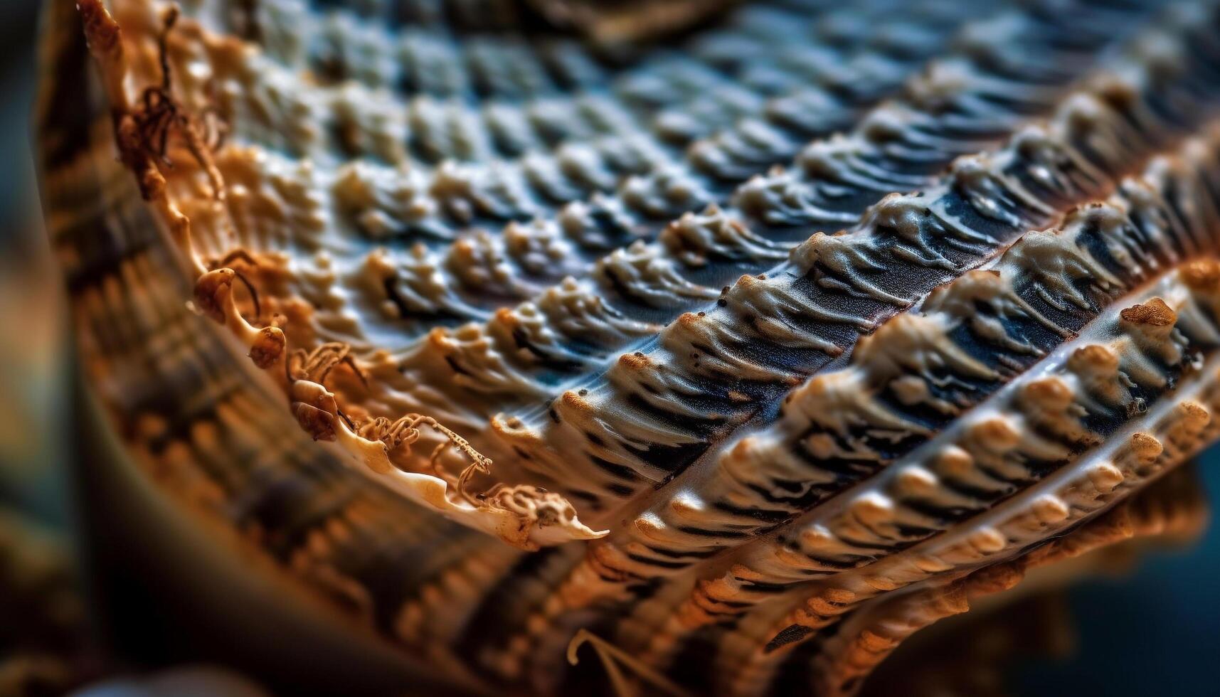 Multi colored seashell spirals found underwater in tropics generated by AI photo