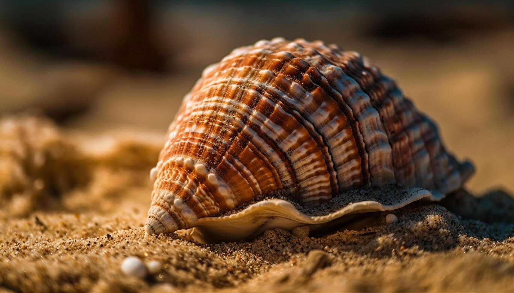 Sea life collection shells, starfish, and scallops generated by AI photo