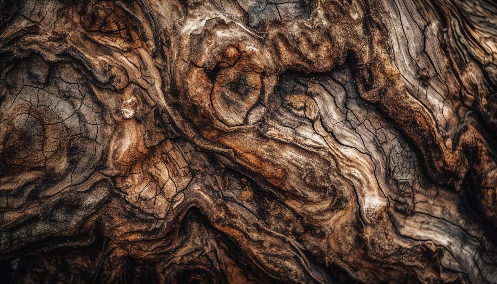 Timber abstracts, weathered hardwood decay in nature generated by AI photo