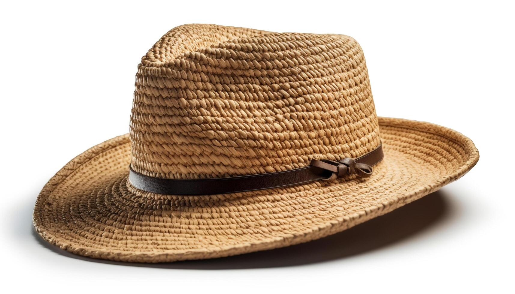 Straw hat, fedora, and bowler combine fashionably generated by AI photo