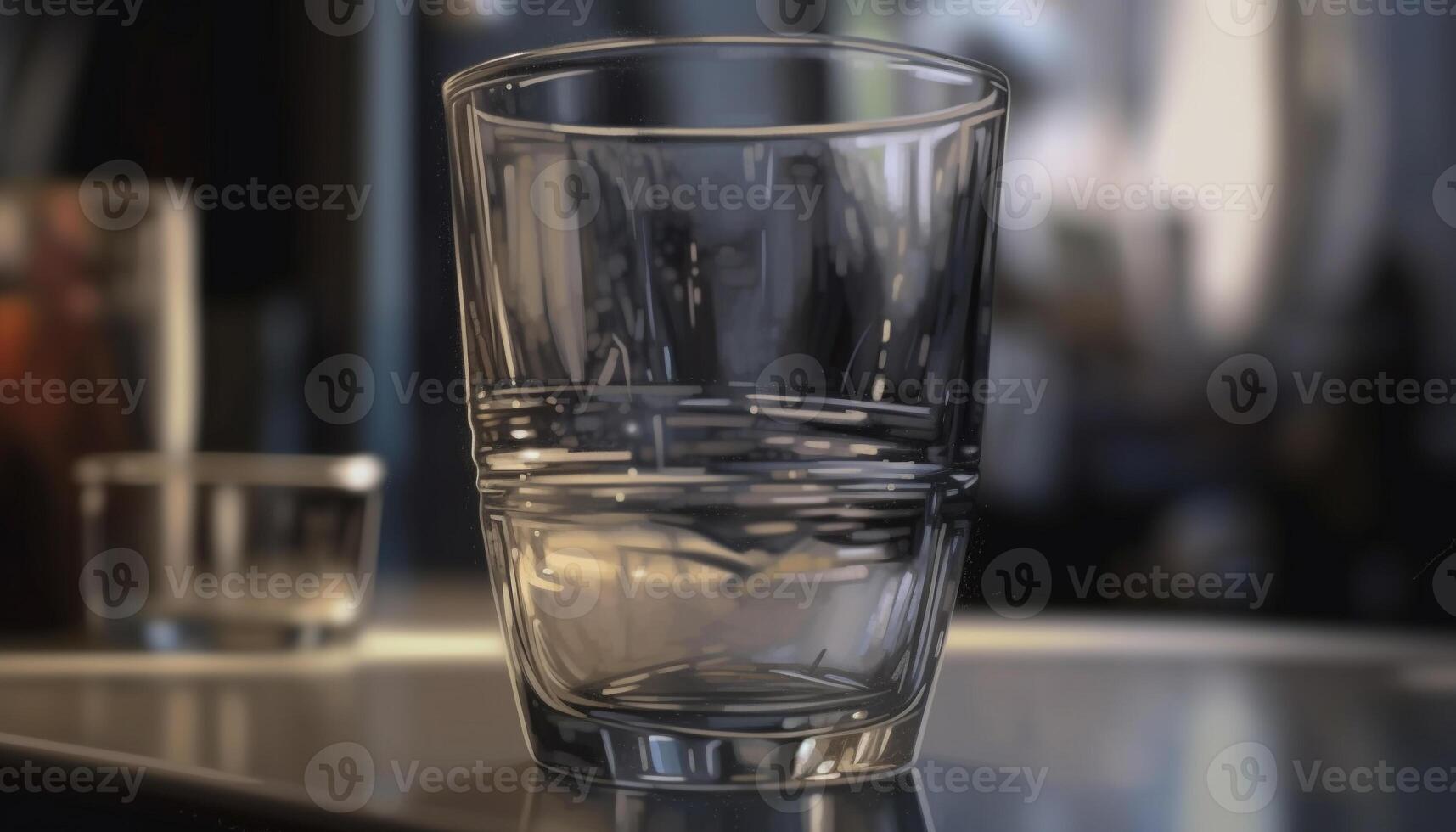 Shiny glass of fresh purified water pour generated by AI photo