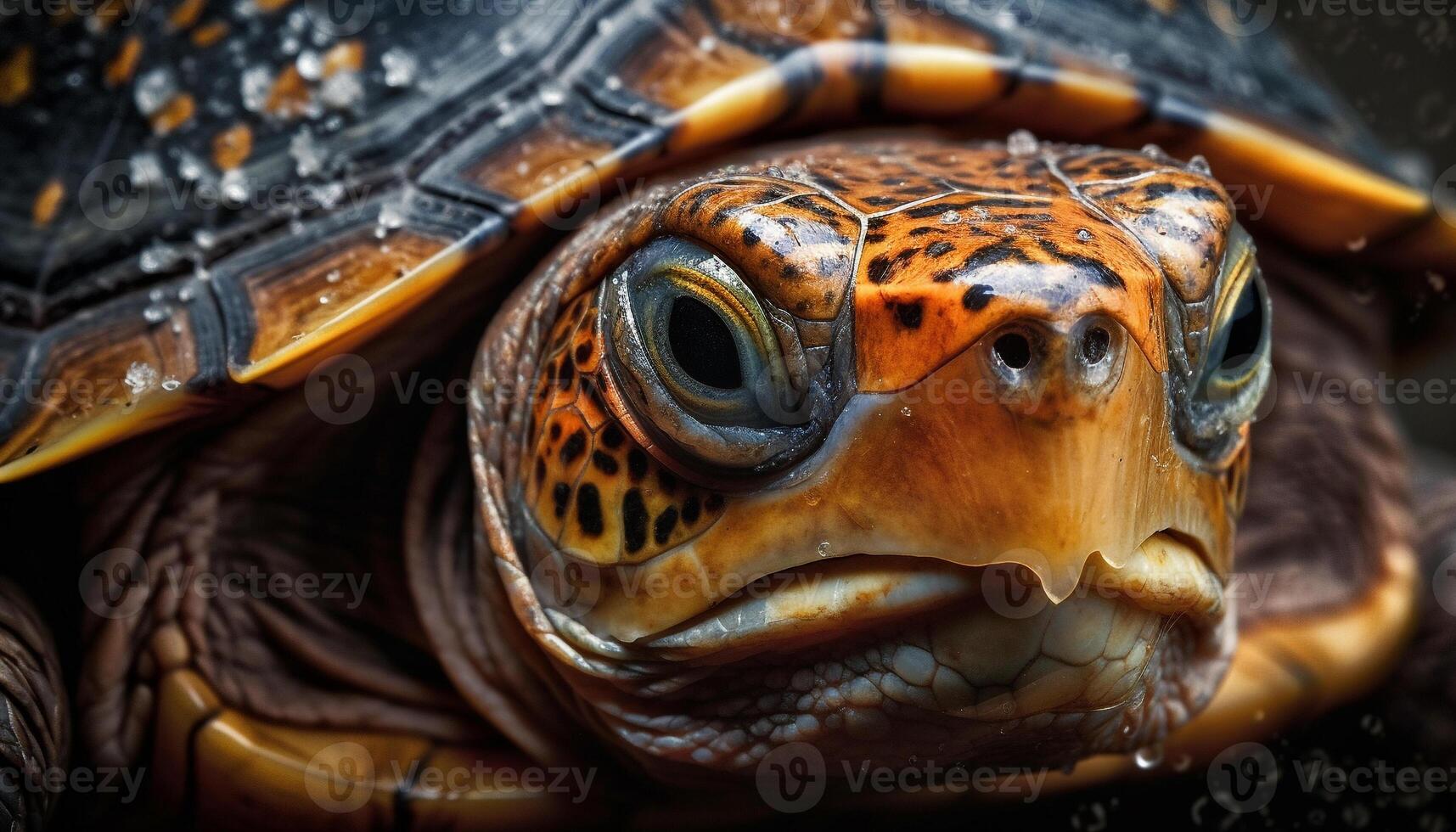 Slow reptile moves forward with tough shell generated by AI photo
