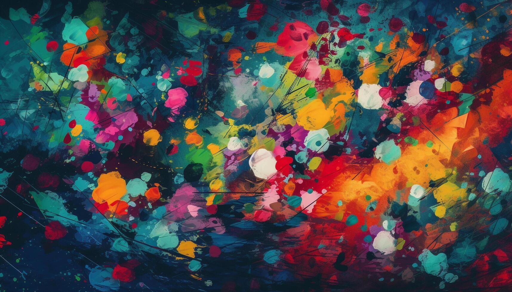 Vibrant colors of nature painted in watercolor generated by AI photo