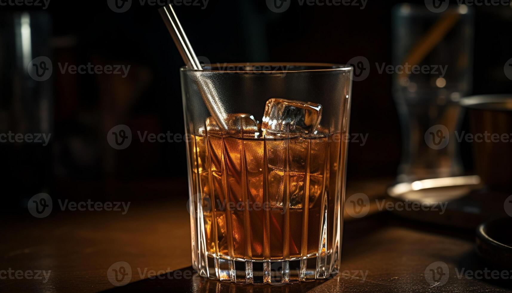 Whiskey highball glass reflects party celebration luxury generated by AI photo