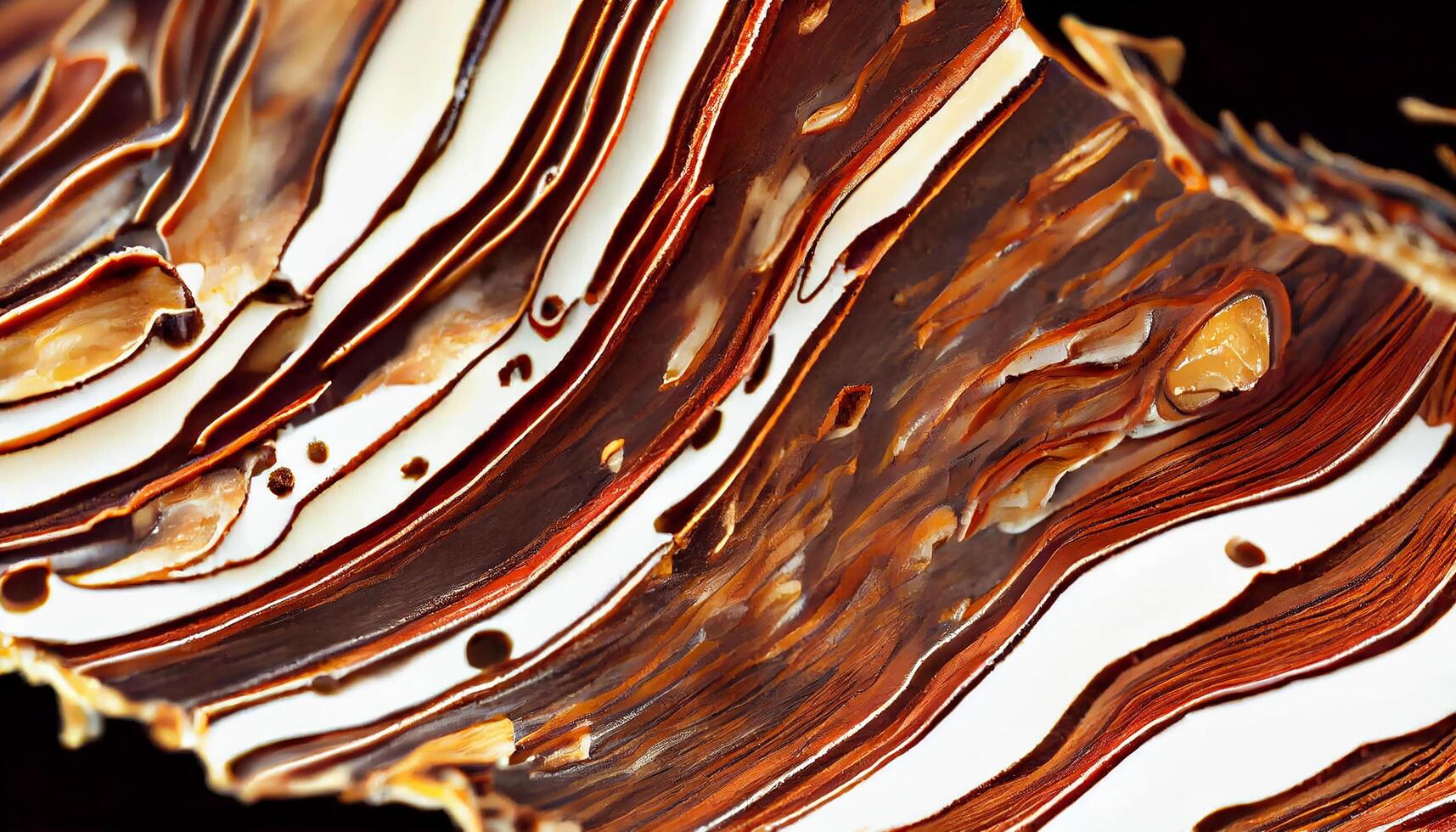 Abstract chocolate dessert, plated with gourmet craft generated by AI photo