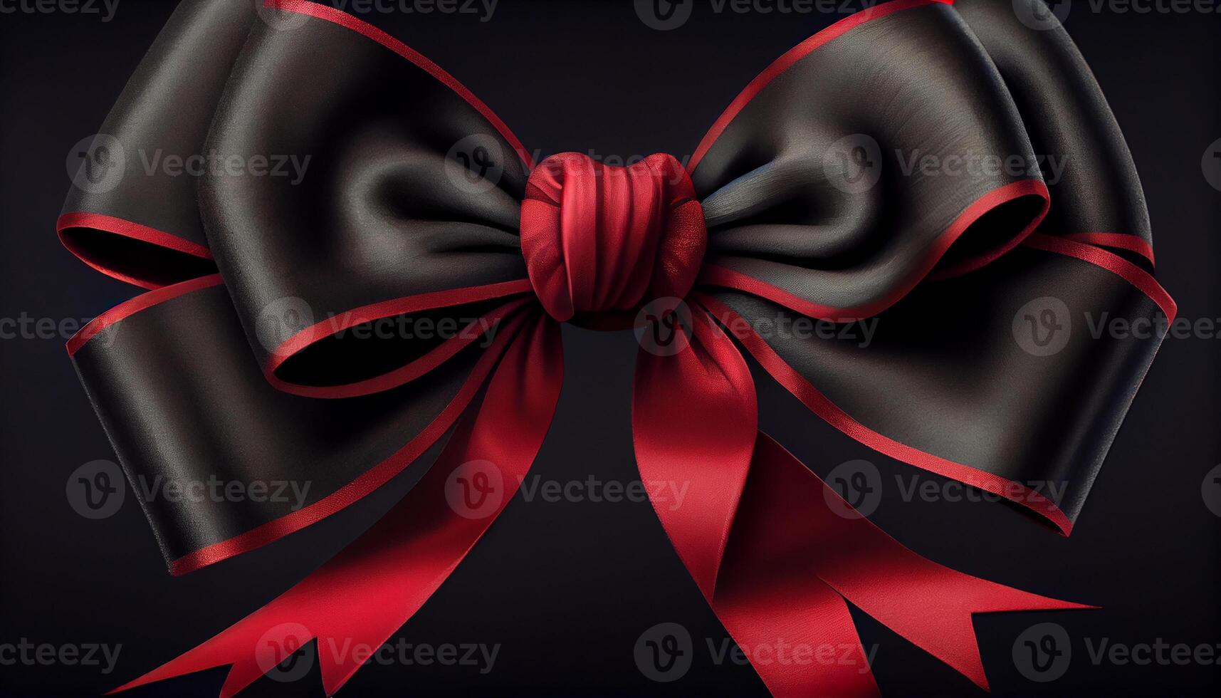 Shiny satin ribbon tied in elegant knot generated by AI photo