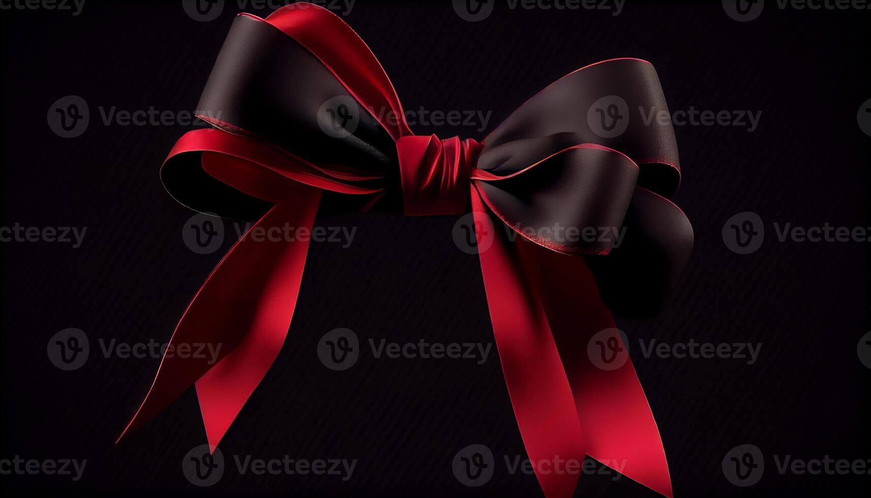 Tied satin bow, shiny and ornate decoration generated by AI photo