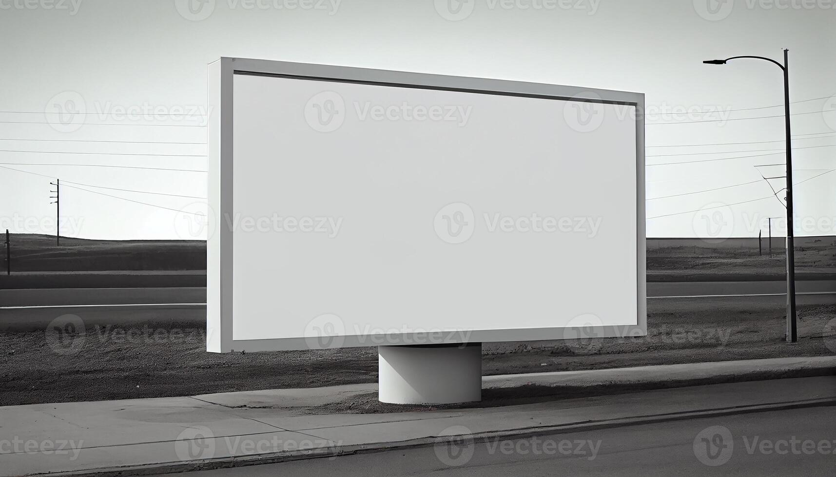 Large roadside billboard frame with empty copy space generated by AI photo