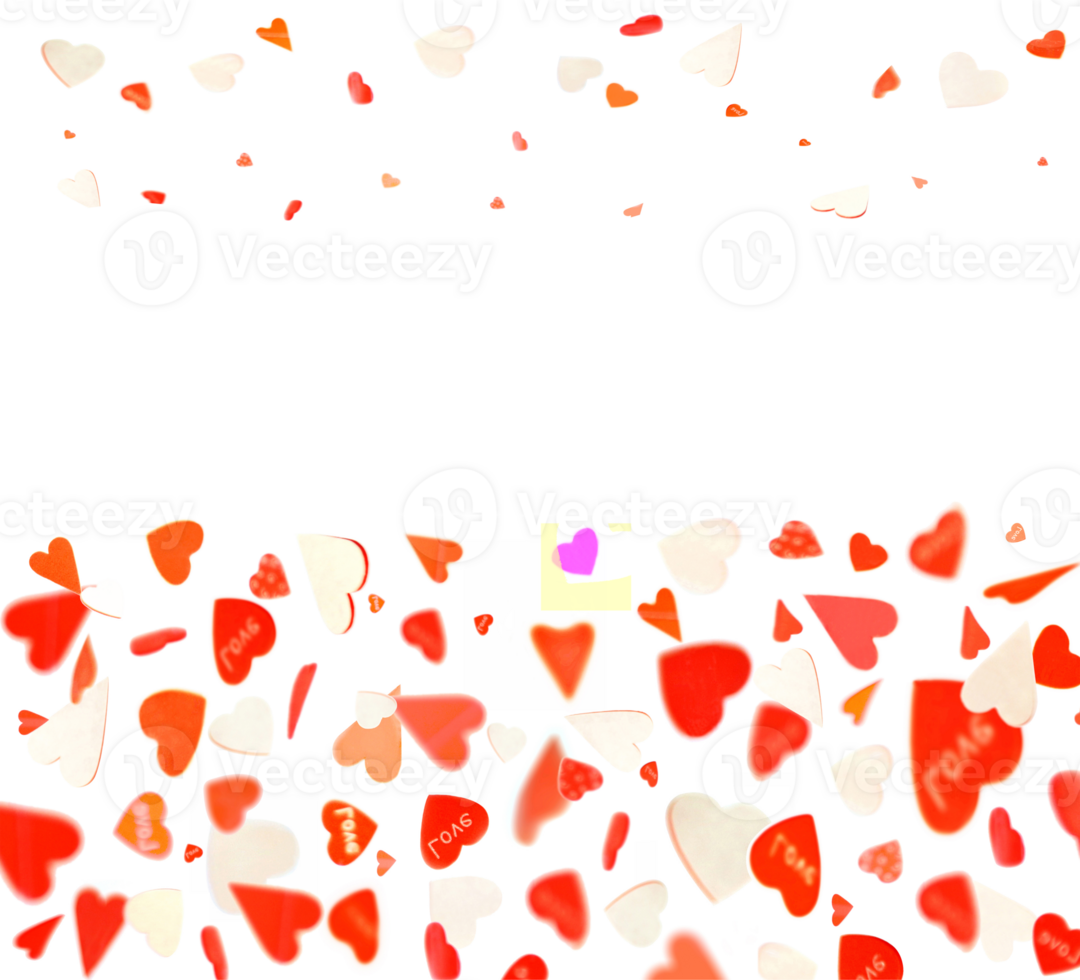 hearts flying whirl in the air for valentines design . valentine's day background on transparent png file