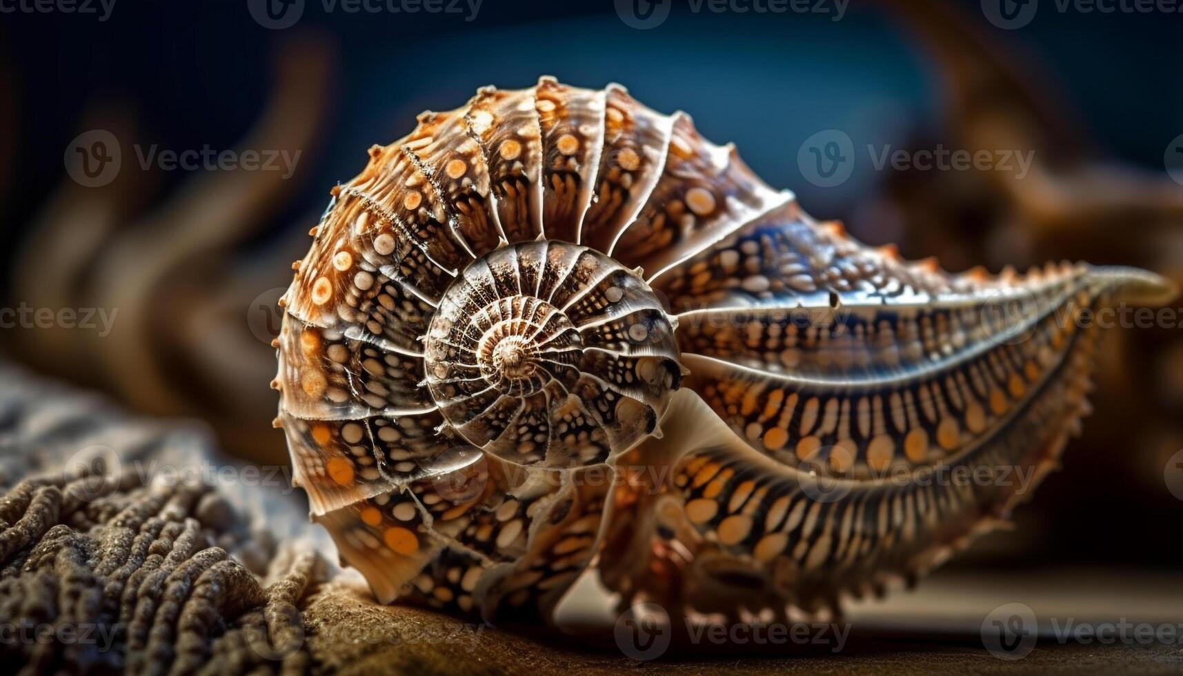 mar vida colección conchas, fósiles, y estrella de mar generado por ai foto