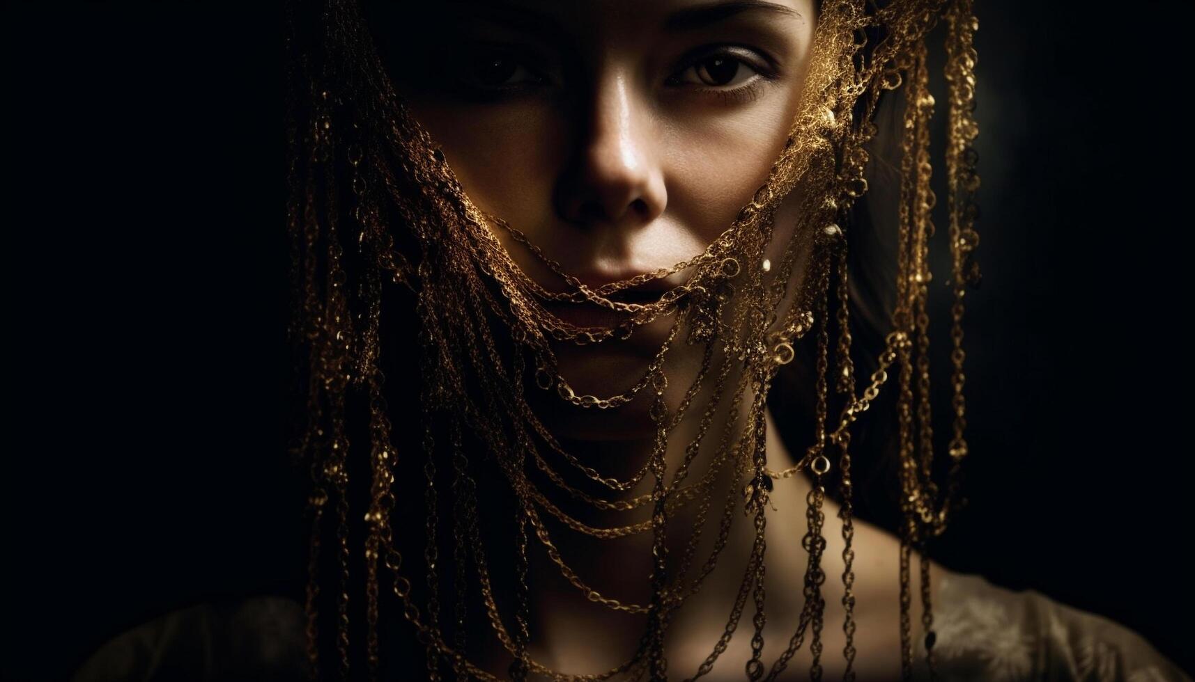 Wet beauty looking at camera with elegance generated by AI photo