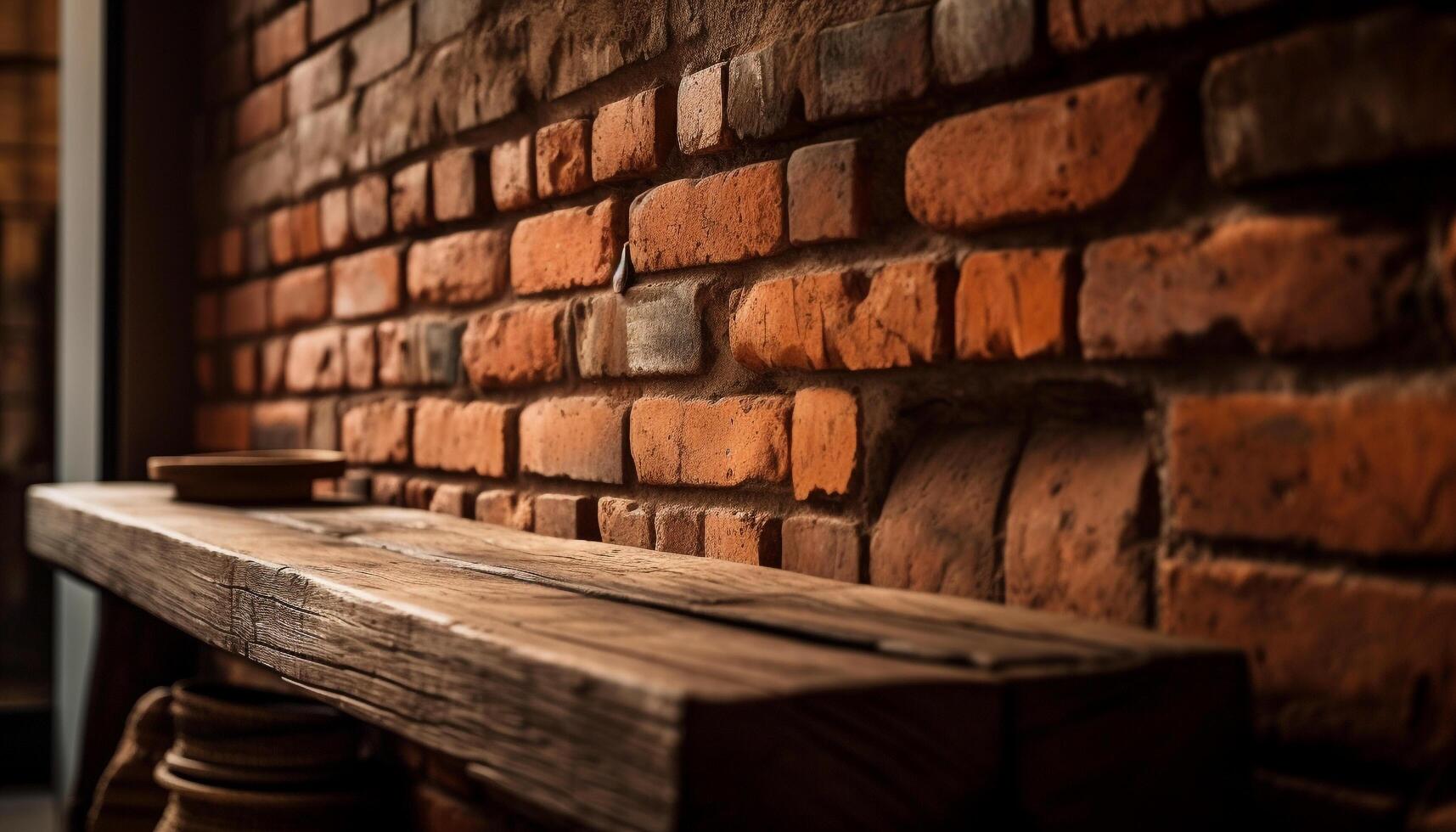 Ancient stone walls create rustic indoor backdrop generated by AI photo