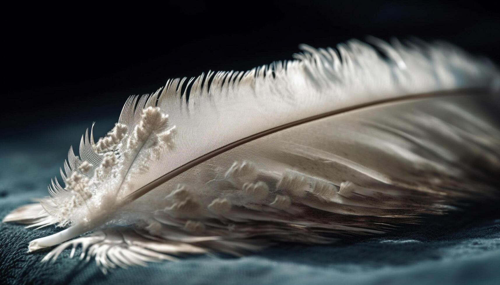 Soft feather in focus on tranquil background generated by AI photo