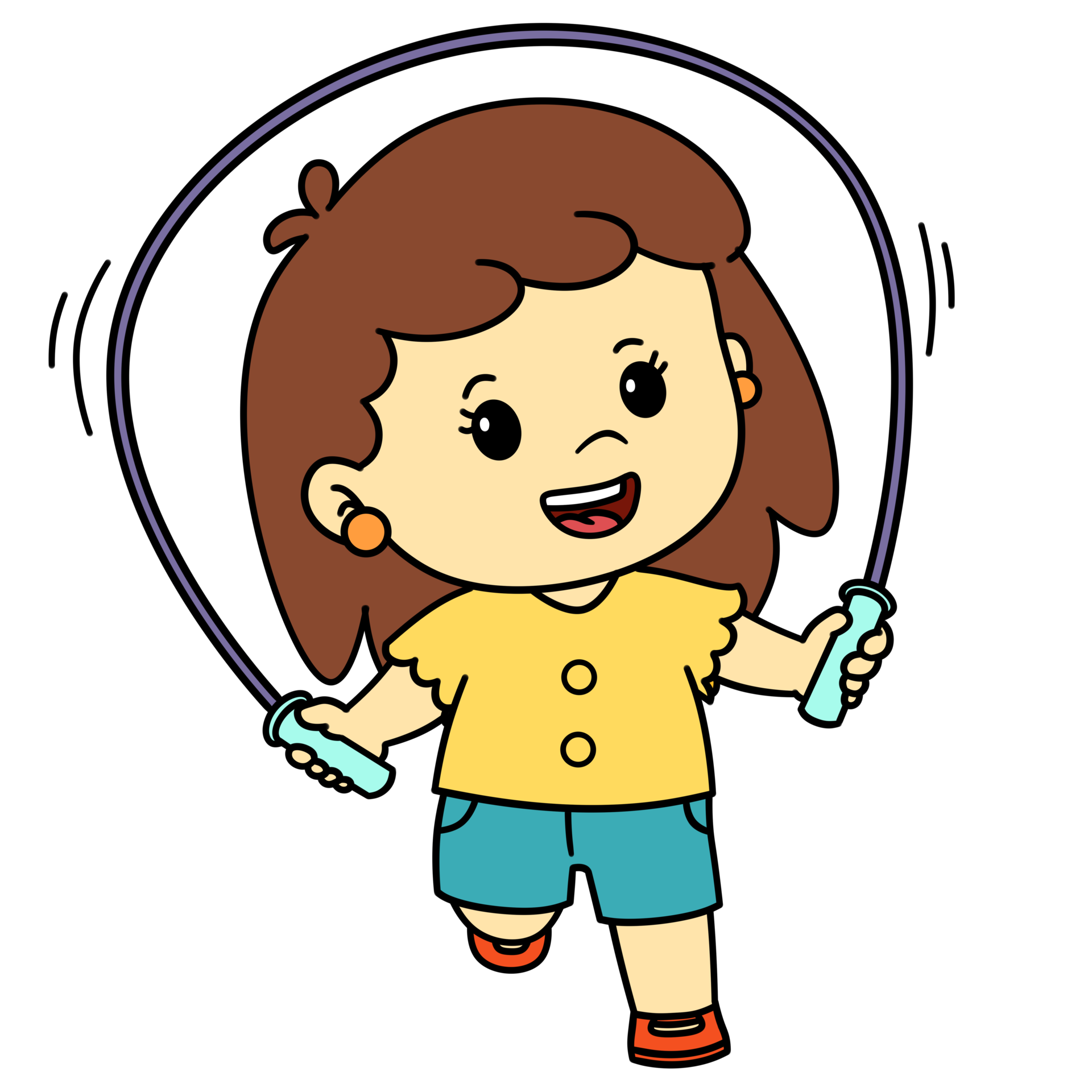 Happy kid girl playing jump rope Isolated Free PNG 24655963 PNG