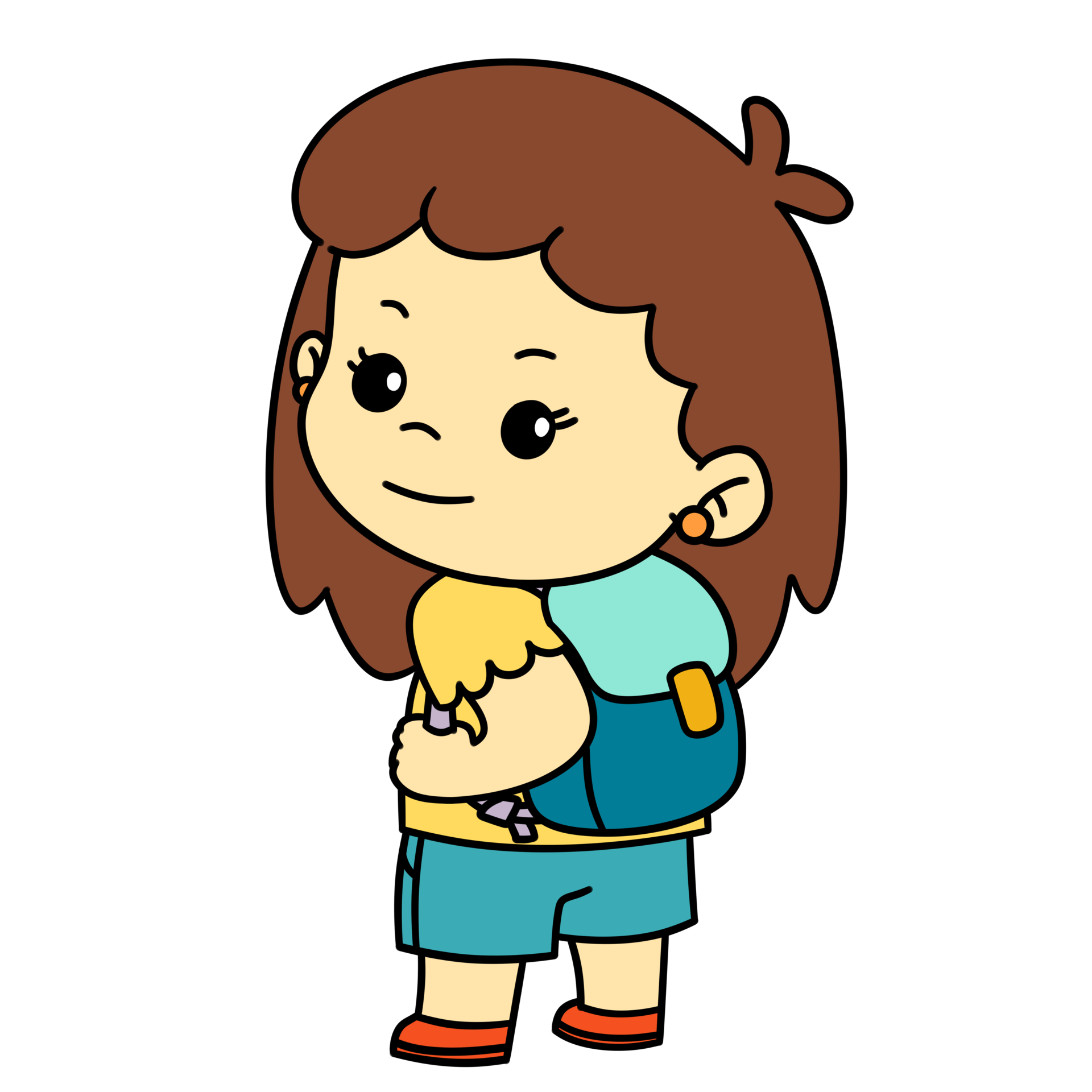 Cartoon Kid Backpack Girl Transparent Background Free PNG 24655964 PNG