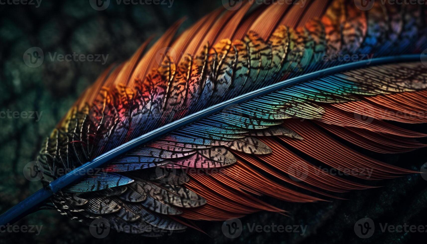 Feather patterned animal vibrant elegance in nature generated by AI photo