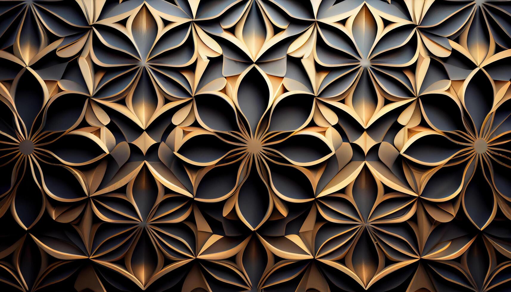 Geometric shapes and floral patterns create elegance generated by AI photo