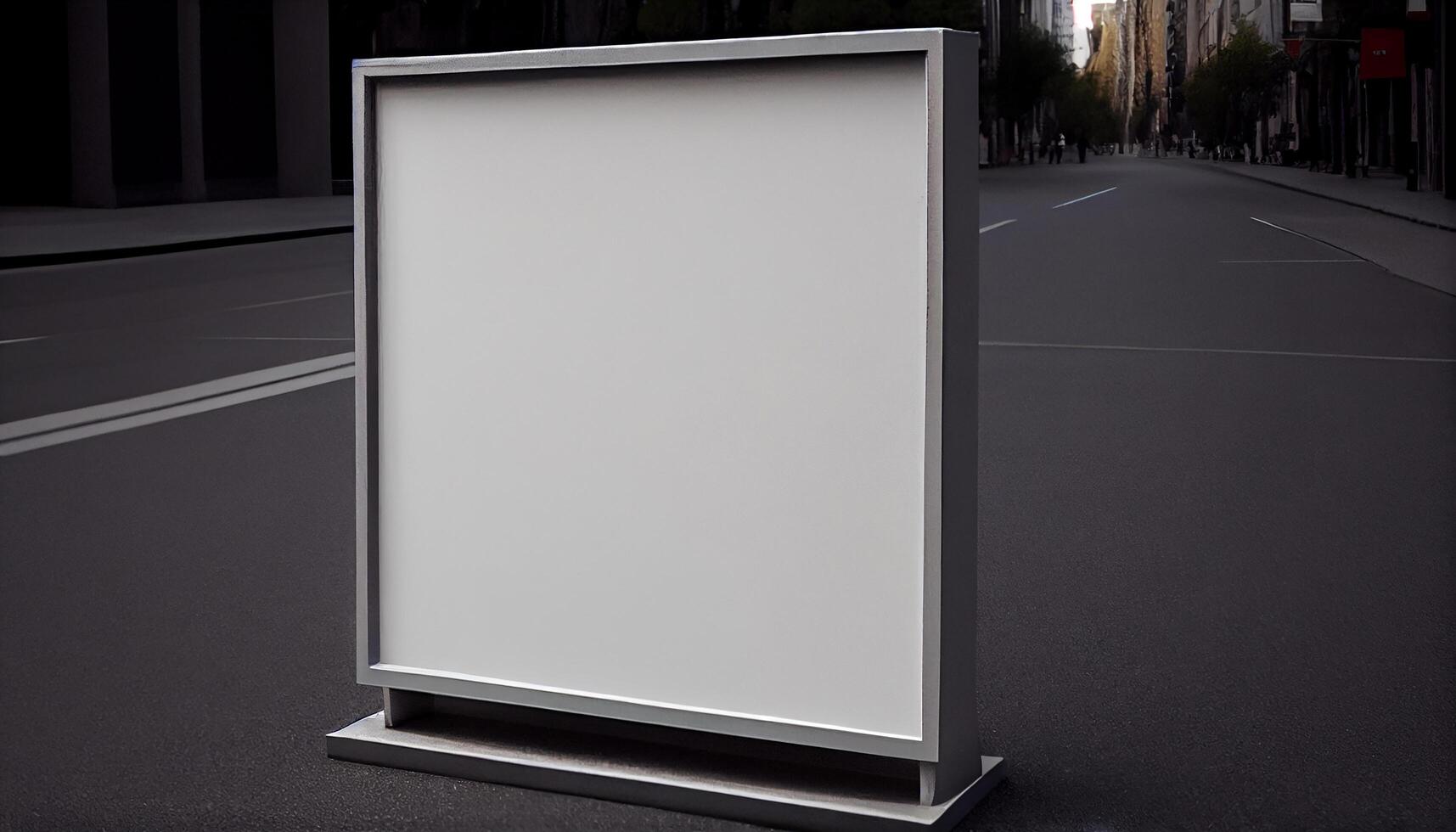 Modern billboard sign displays business advertisement message outdoors generated by AI photo