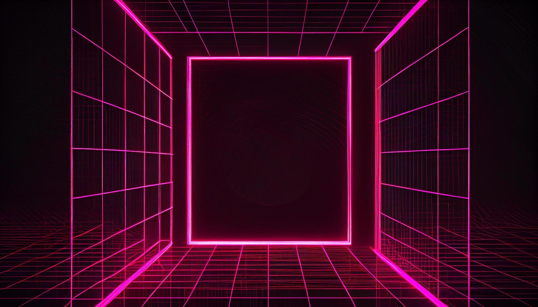 Geometric shapes in purple spotlight on stage generated by AI photo