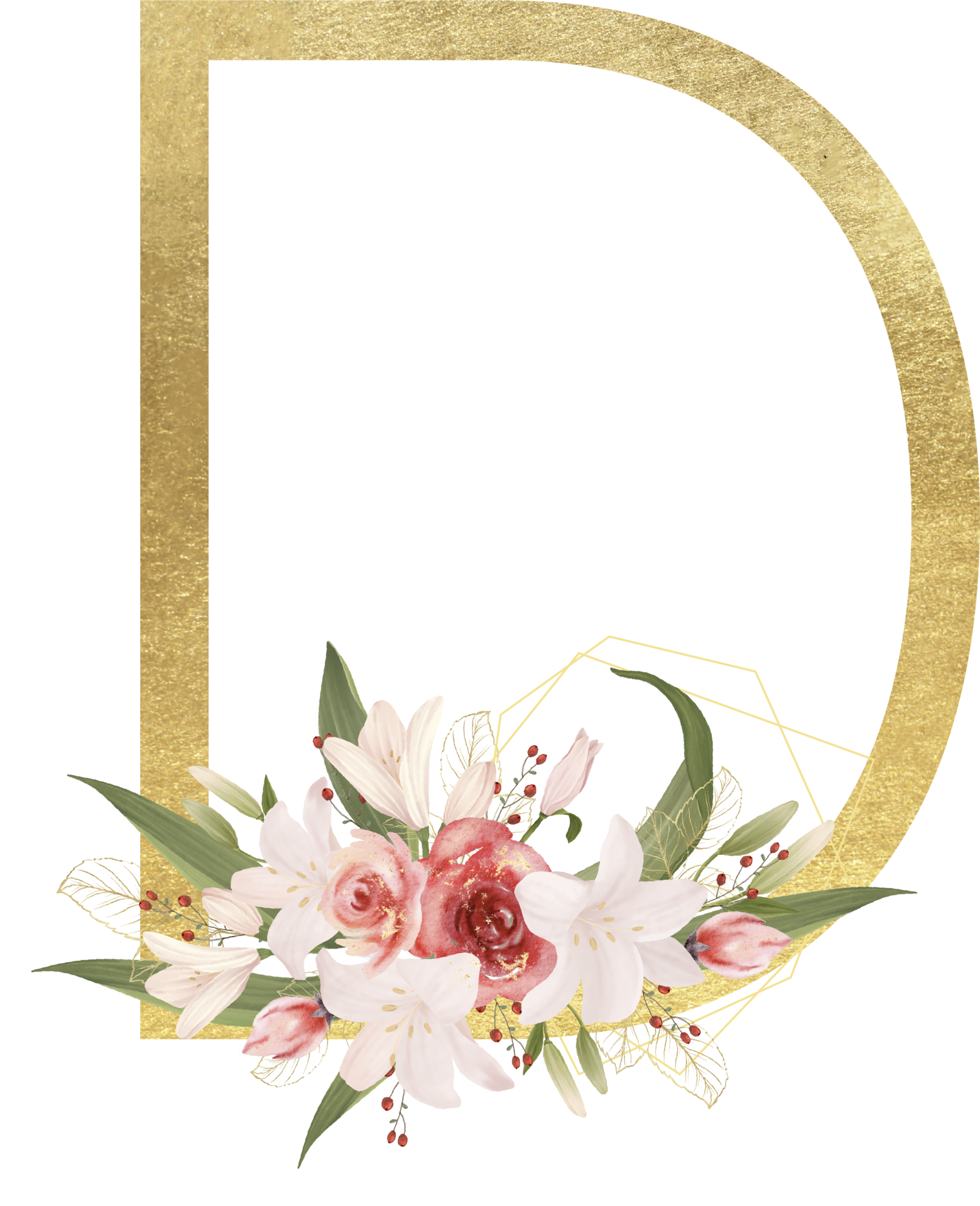 Alphabet and number gold watercolor, Wedding flower letter 24656388 PNG
