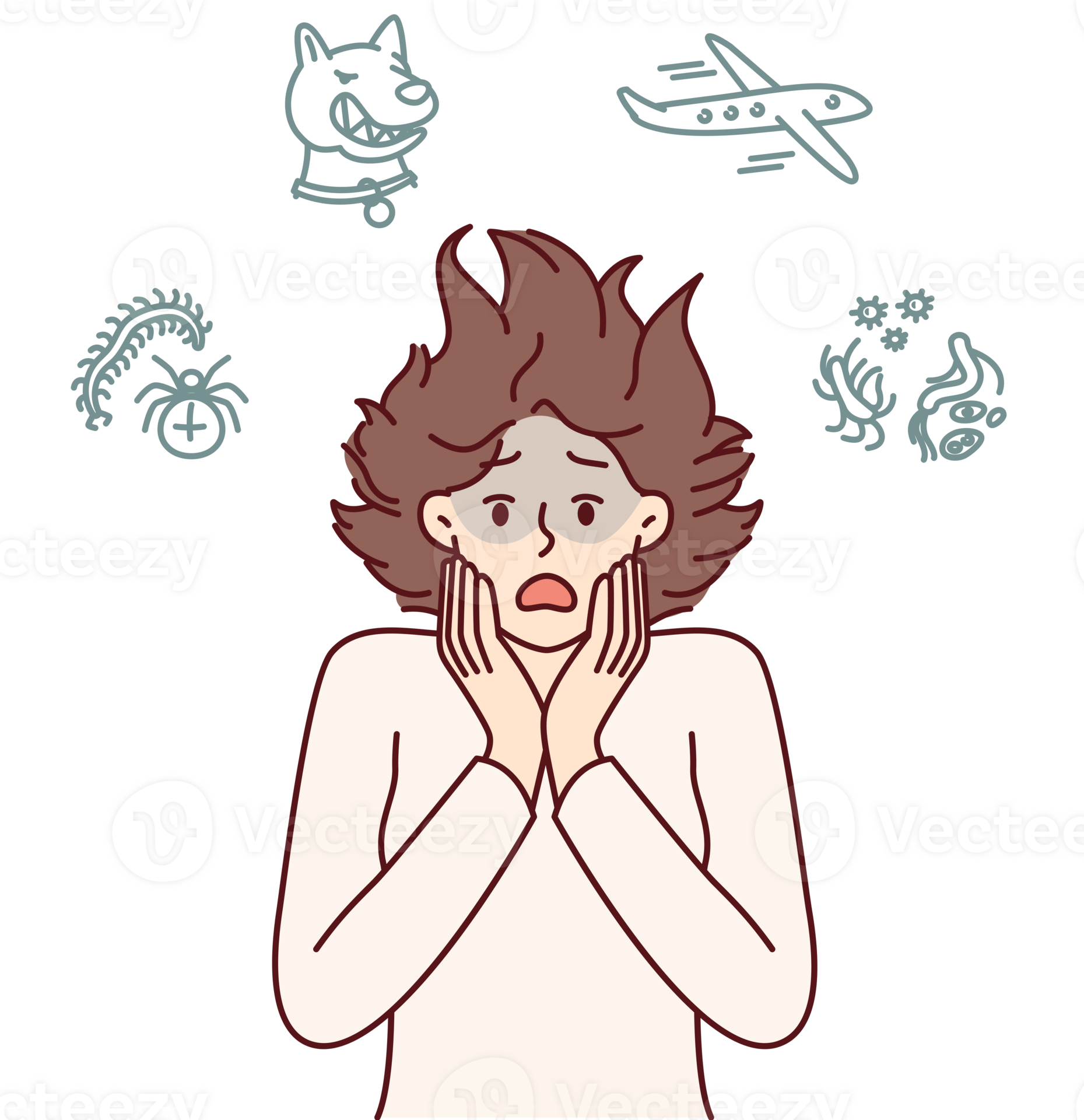 Woman with phobias and manic and rational fears associated with