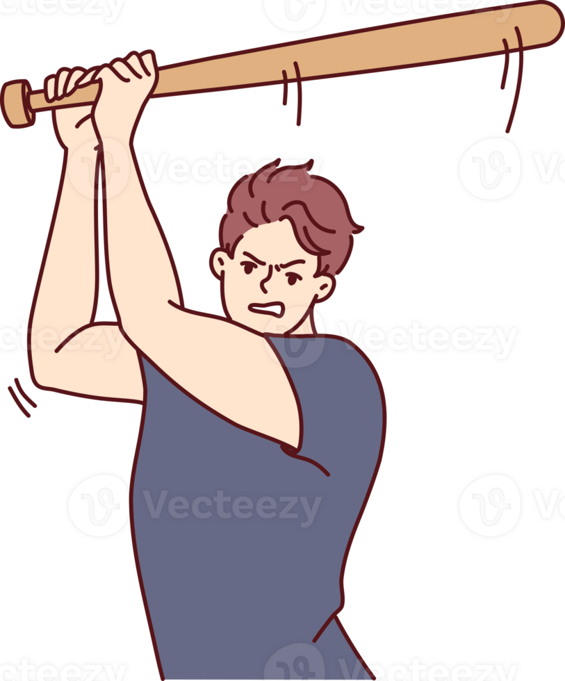 agressief vent aanvallen mensen gebruik makend van basketbal knuppel net zo wapen, willen naar ritme en verwonden tegenstander png