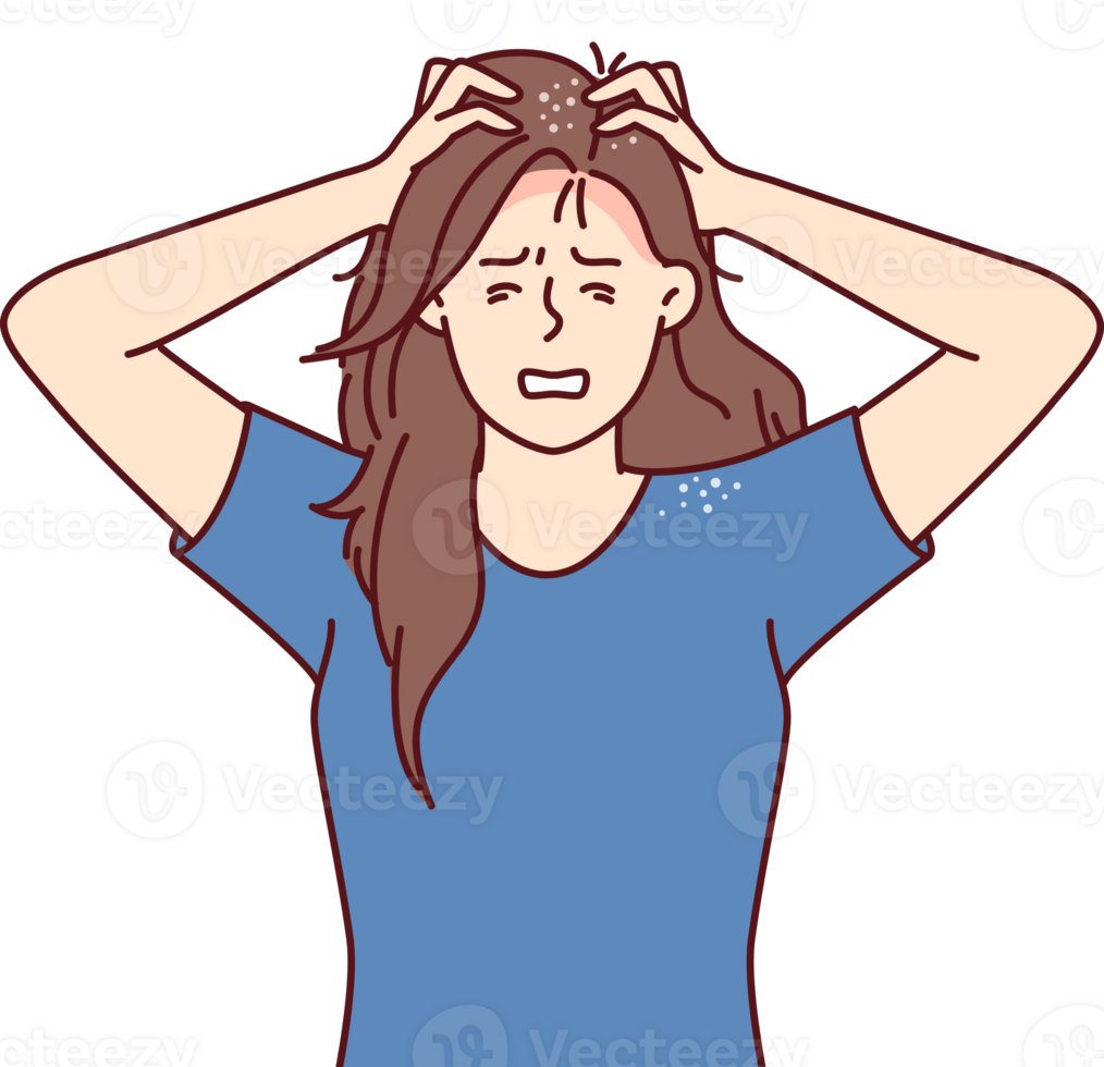 Woman suffers from itchy head after fungal infection and dandruff