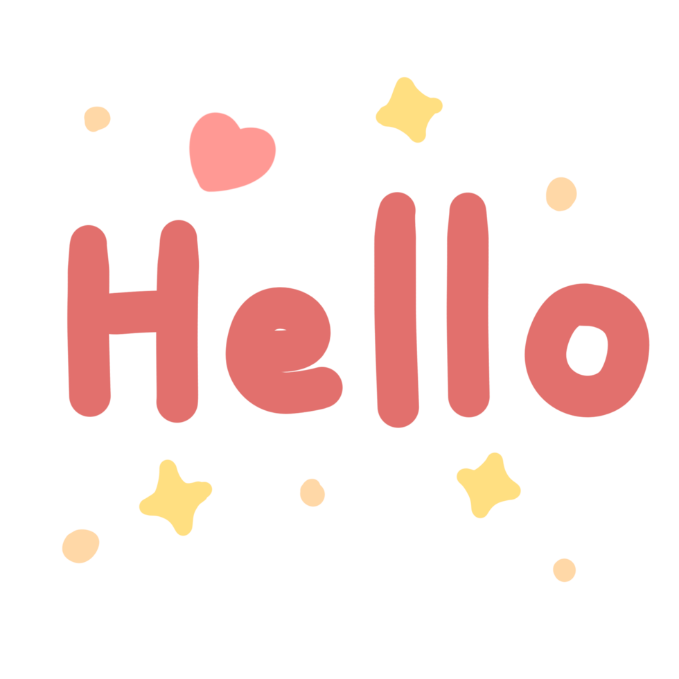 Cute hello wording png