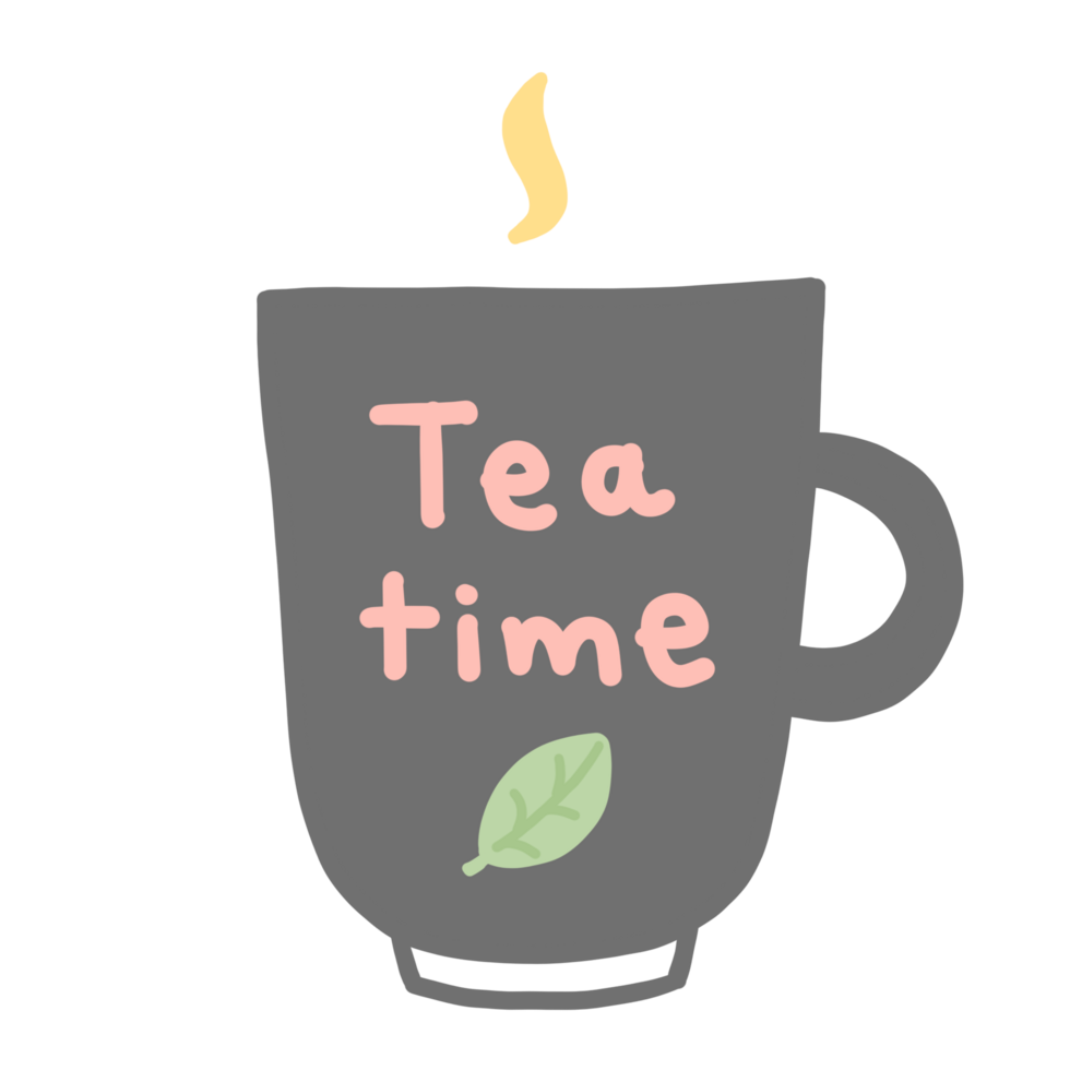 Cute and happy tea time png