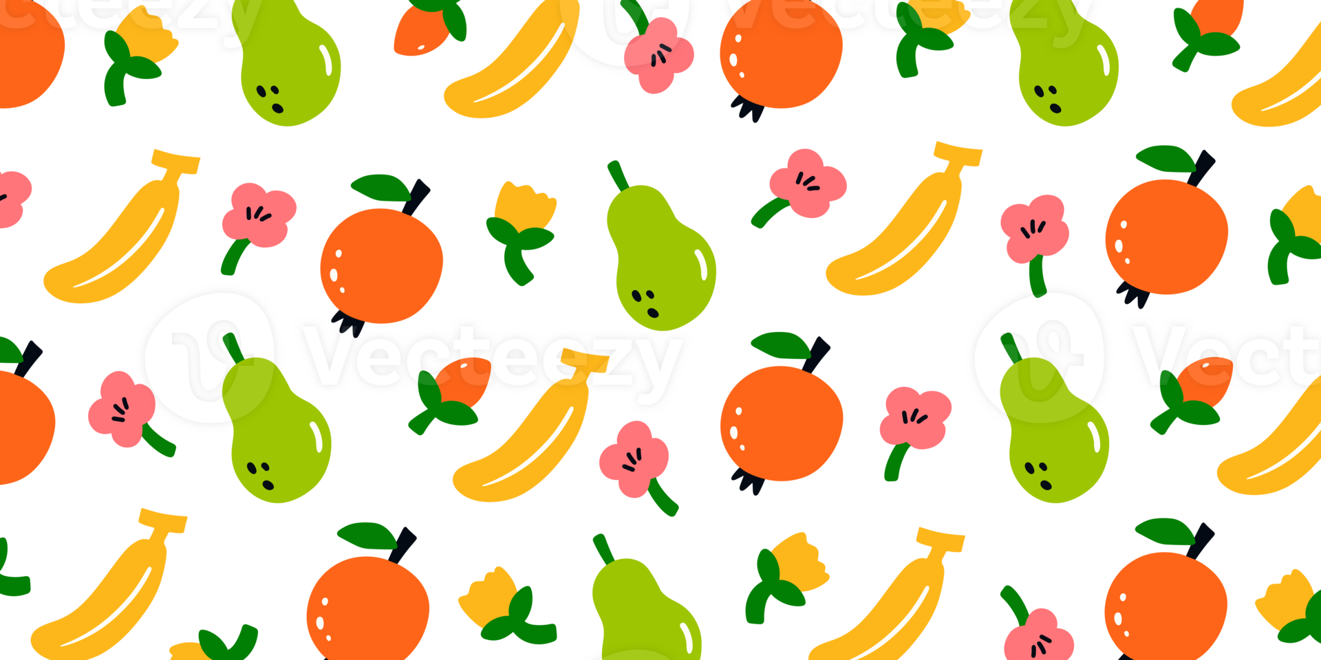 tropical fruit trendy pattern png