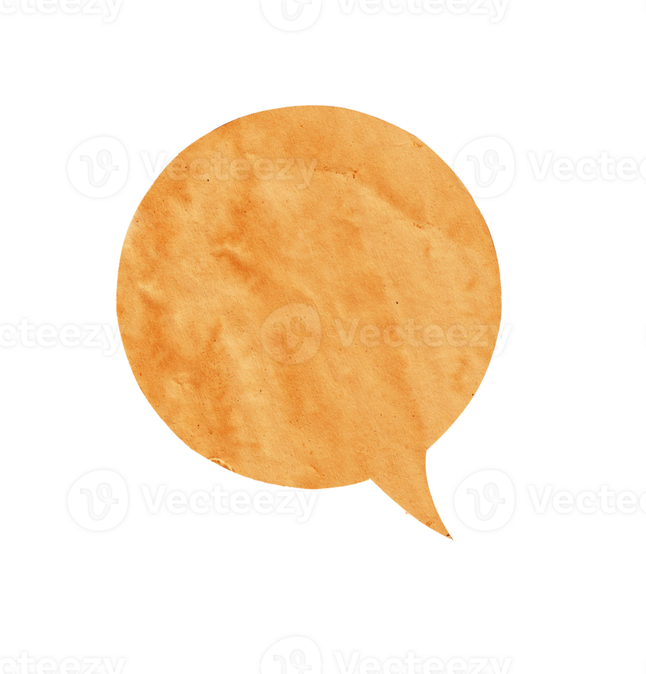 Vintage speech bubble text with old paper texture png