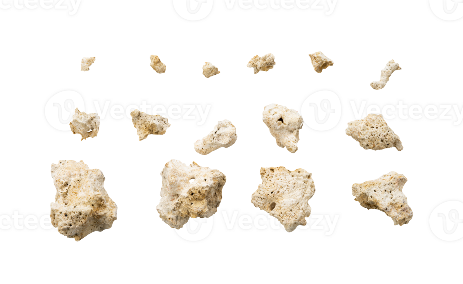 Set of white rock pieces isolated 24657219 PNG