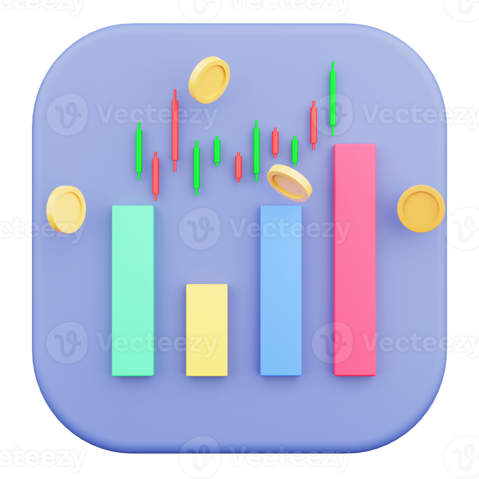 3d rendering of a financial graph concept finance stock market background transparency graphics png