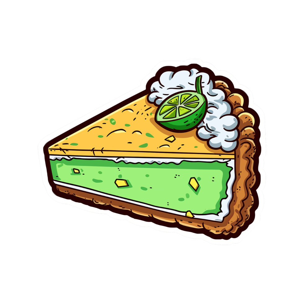 Key Lime Pie Hand Drawn Sticker Sweet And Delicious With Lime Topping On Top png