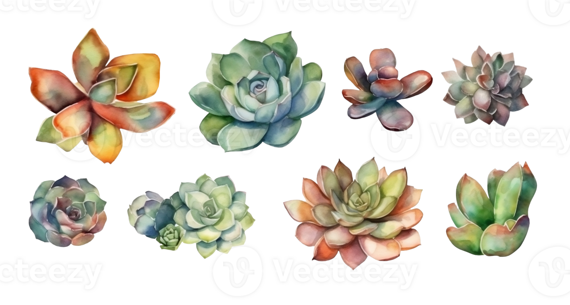 Watercolor set of cozy cute succulent plants. Inspiration quotes. Home gardening. House plants. illustration. png