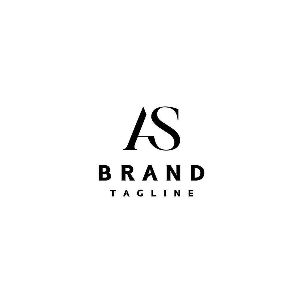 Minimalist Initial Letter AS Logo Design. Monogram of the letters A and S. vector