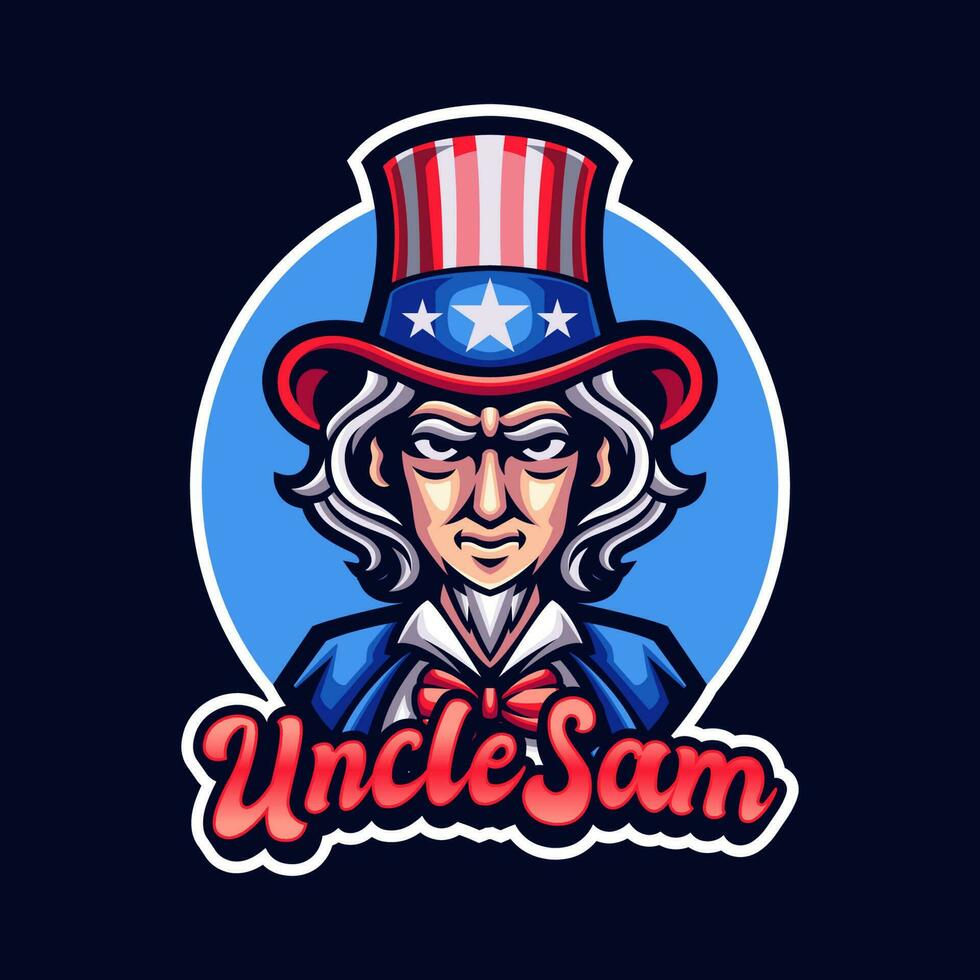 Uncle Sam 4th of july American independence day mascot cartoon vector