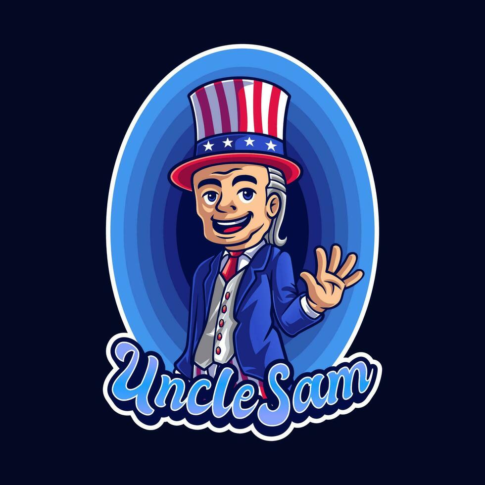 Uncle Sam 4th of july American independence day mascot cartoon vector