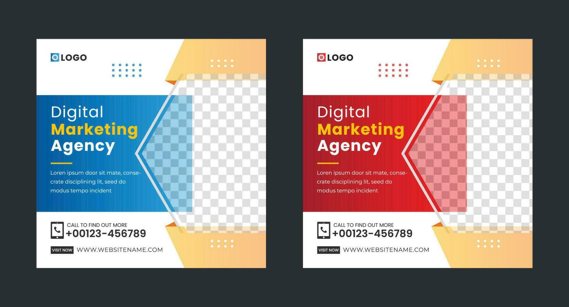 Digital marketing agency banner for social media post , corporate web banner template, digital business marketing social media post banner,web post design, banner ads, web ad vector