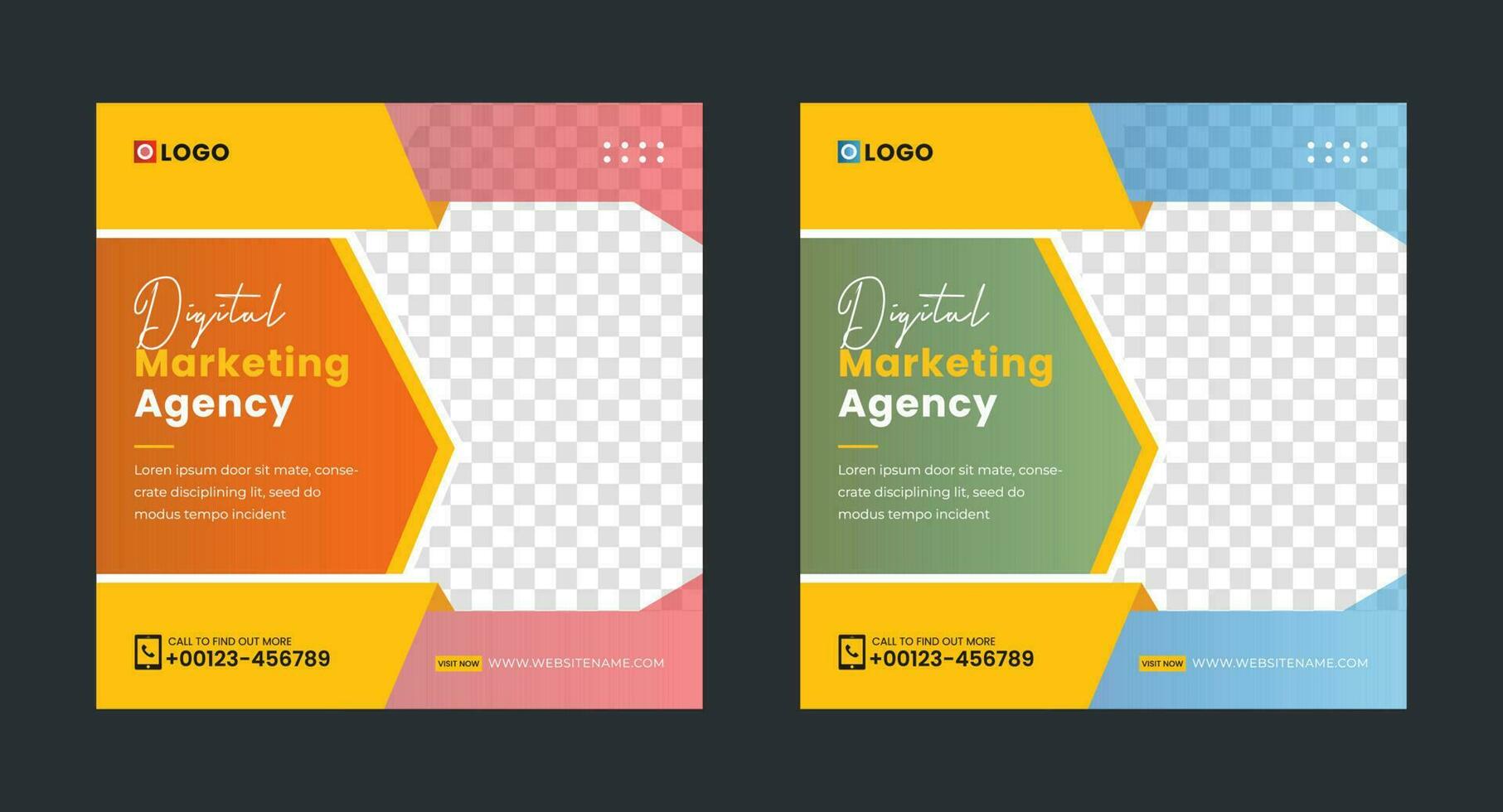 Digital marketing agency banner for social media post , corporate web banner template, digital business marketing social media post banner,web post design, banner ads, web ad vector