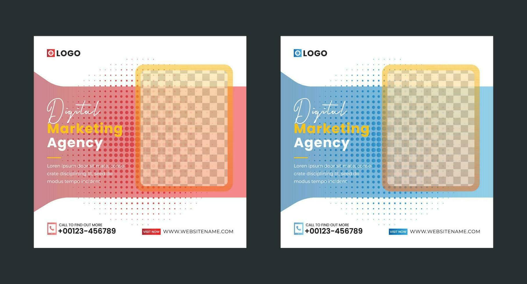 Digital marketing agency banner for social media post , corporate web banner template, digital business marketing social media post banner,web post design, banner ads, web ad vector